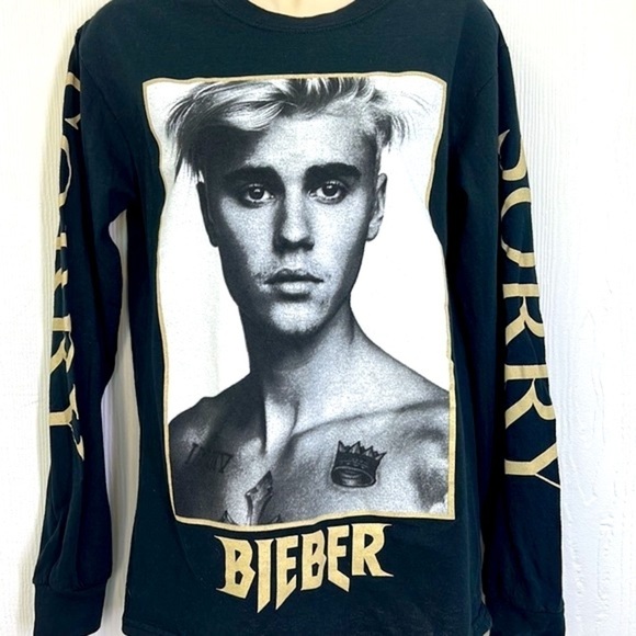 Gildan - Justin Bieber Sorry Tour Graphic Long Sleeve T Short Size Small - Picture 3 of 9